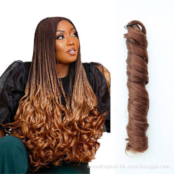 Juliana Synthetic French Curl Attachment Crochet Spanish Bulk Spiral Curl Extensions Loose Wave Braiding Hair